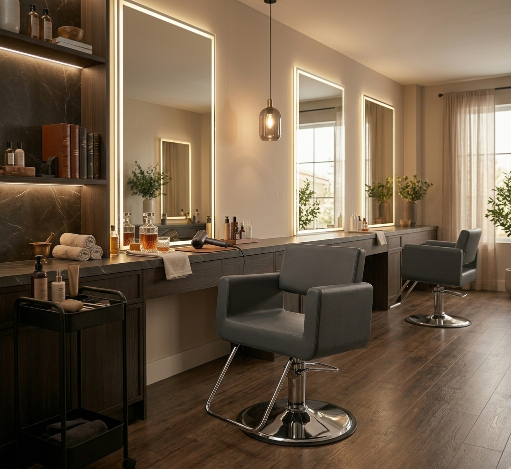 Fauteuil de coiffure professionnel Mousse haute densité Cadre en acier Pivotant à 360° Vinyle gris