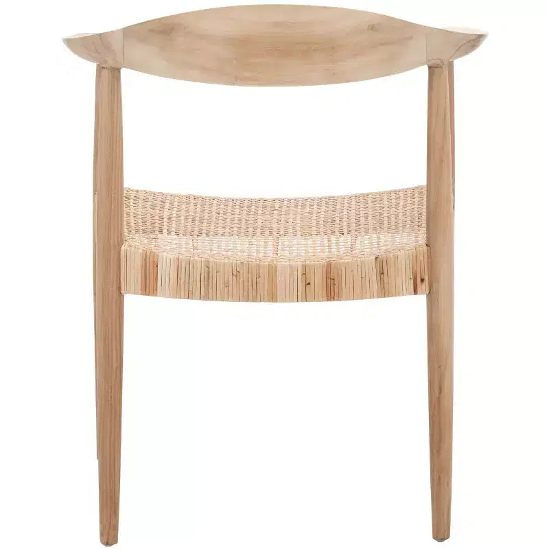 Natural Rattan Peel Accent Chair Wood Frame Lacquered 275 lbs Living Room Bedroom
