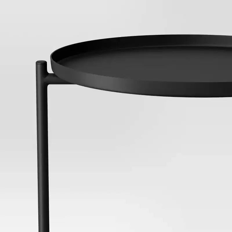 Metal Small Side Table with Shelf Black - Room Essentials™