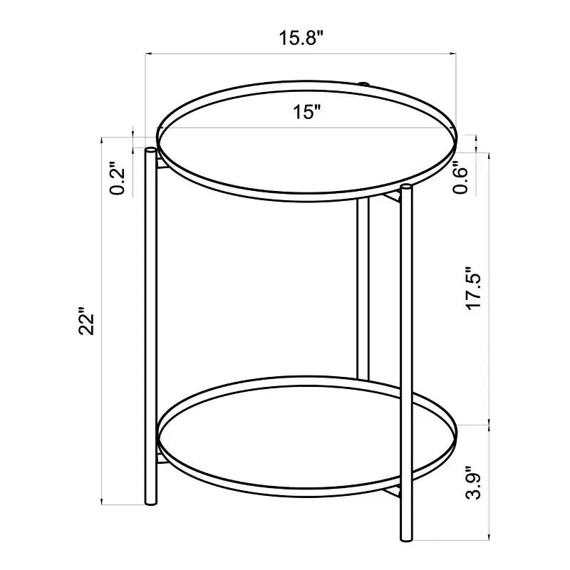Metal Small Side Table with Shelf Black - Room Essentials™