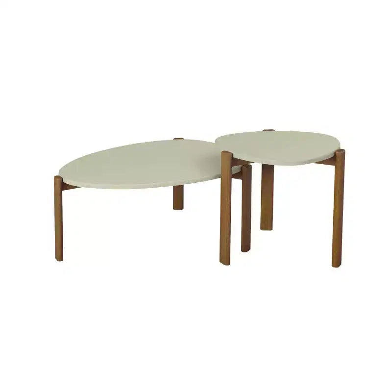 Manhattan Comfort Gales Mid - Century Modern End Table and Coffee Table Set