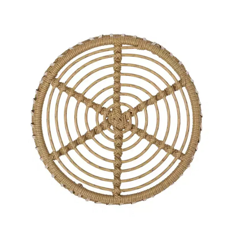 Patio Outdoor Side Table, Round Rattan End Table, Bohemia Style Accent Tables, Outdoor Indoor Side Table For Living Room Garden Balcony Yard